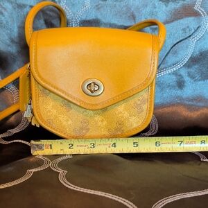 Coach Mustard Yellow Mini Crossbody Bag and Card Wallet